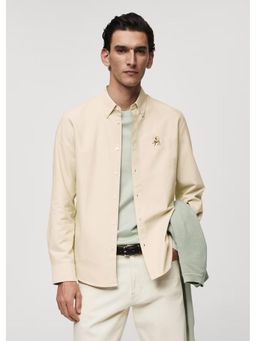 MISCHIEF MONKEY - Men Beige Cotton Full Sleeves Shirt