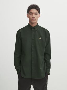 MISCHIEF MONKEY - Men Green Cotton Full Sleeves Shirt