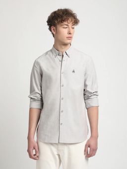 MISCHIEF MONKEY - Men Grey Cotton Full Sleeves Shirt