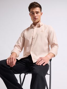 MISCHIEF MONKEY - Men Orange Cotton Full Sleeves Shirt