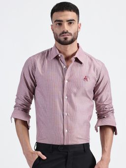 MISCHIEF MONKEY - Men Maroon Cotton Full Sleeves Shirt