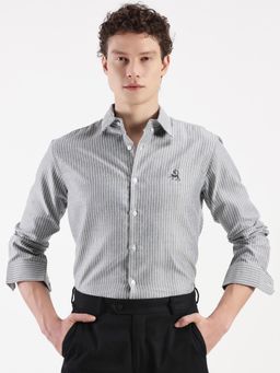 MISCHIEF MONKEY - Men Black Cotton Full Sleeves Shirt