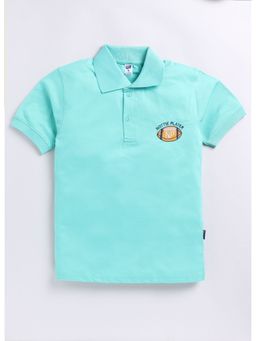 Nottie Planet - Rugby Ball Design Boys Polo T-Shirt Aqua