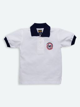 Nottie Planet - Logo Design Boys Polo T-Shirt White