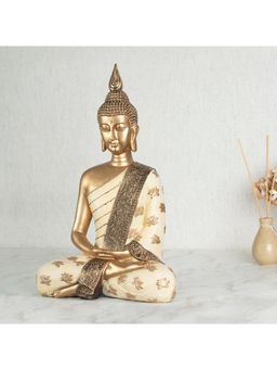 HomeTown - Zen Polyresin Buddha Hand Finished Figurine 39cm in Ivory Colour