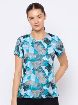 Clovia - Comfort-Fit Round Neck Printed Active T-Shirt