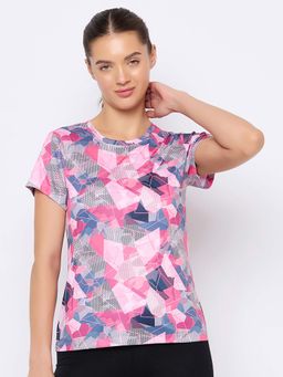 Clovia - Comfort-Fit Round Neck Printed Active T-Shirt
