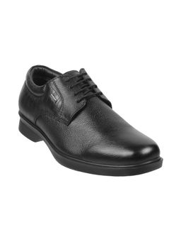 Mochi - Mens Black Formal Lace-Ups ShoesMochi Black Solid Lace-ups Shoes