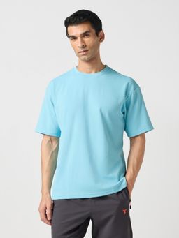 Technosport - Blue Men Round Neck Drop Shoulder T-Shirt