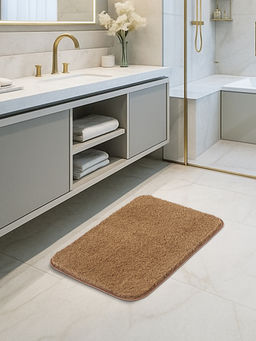 OBSESSIONS - Camel Brown Super Absorbent Anti Skid Bath Mat