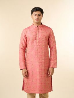 Diwas by Manyavar - Men Pink Brocade Elegance Kurta
