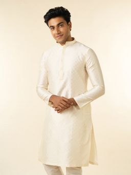 Diwas by Manyavar - Men Cream Elegance Kurta