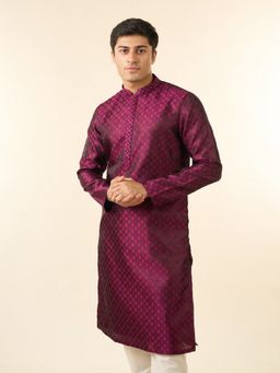 Diwas by Manyavar - Men Magenta Royal Splendor Kurta