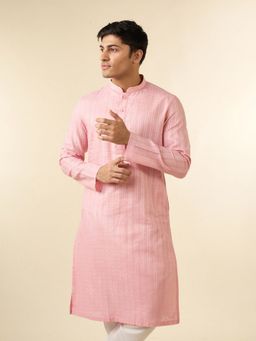 Diwas by Manyavar - Men Pink Cotton Kurta