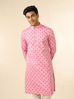 Diwas by Manyavar - Men Pink Cotton Elegance Kurta
