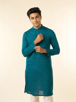 Diwas by Manyavar - Men Verdant Teal Green Kurta