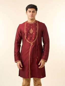 Diwas by Manyavar - Men Dazzling Maroon Kurta