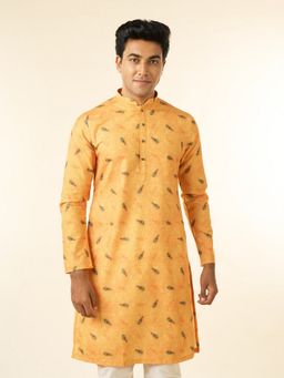 Diwas by Manyavar - Men Breezy Yellow Kurta