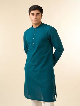 Diwas by Manyavar - Men Teal Blue Aura Kurta