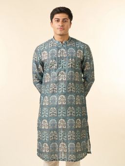 Diwas by Manyavar - Men Multi Color Art Silk Printed Fancy Kurta