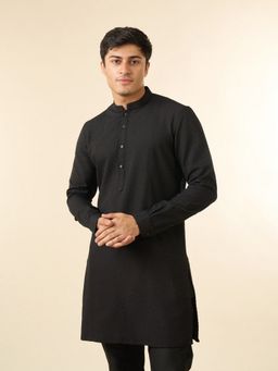 Diwas by Manyavar - Men Black Opulence Kurta