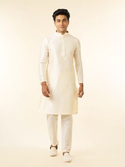 Diwas by Manyavar - Men Cream Elegance Kurta with Pyjama