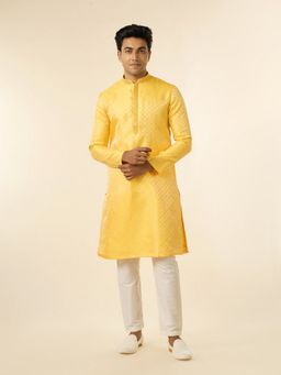 Diwas by Manyavar - Men Sun Kissed Yellow Kurta with Pyjama