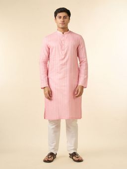 Diwas by Manyavar - Men Pink Cotton Kurta with Pyjama