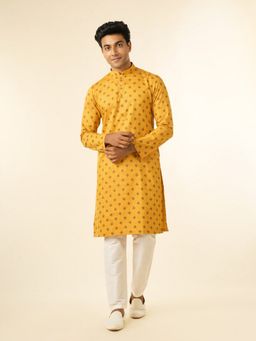 Diwas by Manyavar - Men Radiant Mustard Kurta with Pyjama