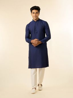 Diwas by Manyavar - Men Light Blue Regal Cotton Kurta with Pyjama