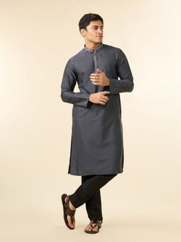 Diwas by Manyavar - Men Charming Dark Grey Kurta with Pyjama