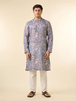 Diwas by Manyavar - Men Elegant Light Grey Kurta with Pyjama