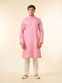 Diwas by Manyavar - Men Splendid Pink Kurta with Pyjama