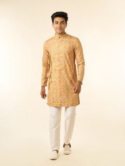 Diwas by Manyavar - Men Mustard Elegance Kurta with Pyjama