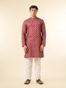 Diwas by Manyavar - Men Rust Festive Radiance Kurta with Pyjama