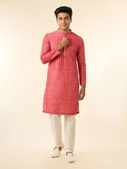 Diwas by Manyavar - Men Pink Elegance Kurta with Pyjama