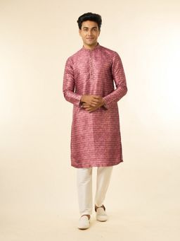 Diwas by Manyavar - Men Pink Kurta with Pyjama