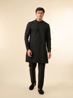 Diwas by Manyavar - Men Black Opulence Kurta with Pyjama
