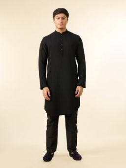Diwas by Manyavar - Men Black Opulence Kurta with Pyjama