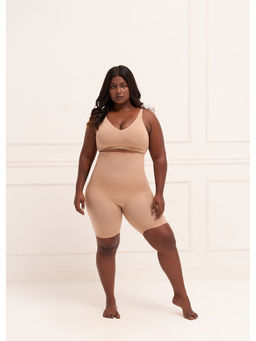 Underneat - Women Seamless High-Rise Tummy Control Body Shaper Shorts Beige