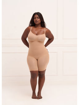 Underneat - Women Seamless Mid-Thigh Full Body Shaper Beige