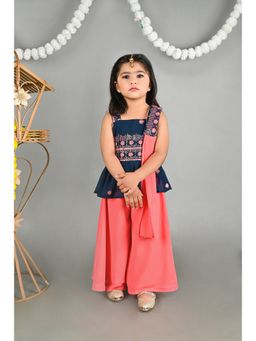 Titrit - Sleeveless Sequin Embroidered Top & Dupatta with Palazzo Pink (Set of 3)