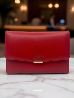 CrossKulture - Women Compact Multiple Card Slots Wallet Red Wallet