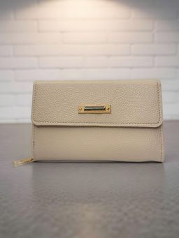 CrossKulture - Women Compact Multiple Card Slots Wallet Cream Wallet