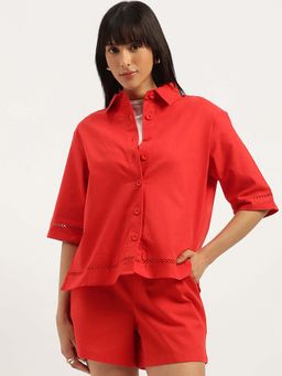 United Colors of Benetton - Women Red Solid Shirt
