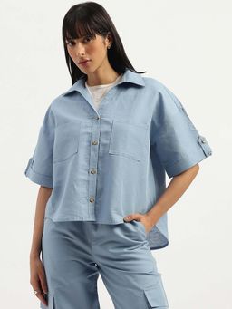 United Colors of Benetton - Women Blue Solid Shirt