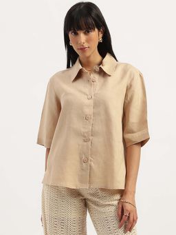 United Colors of Benetton - Women Beige Solid Shirt