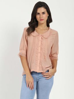 Global Republic - Women Peach Solid Top