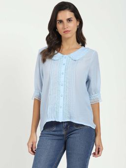 Global Republic - Women Blue Solid Top