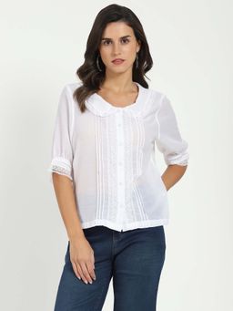 Global Republic - Women White Solid Top